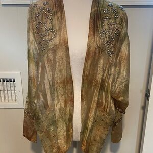 Embellished Sheer Kimono Cardigan